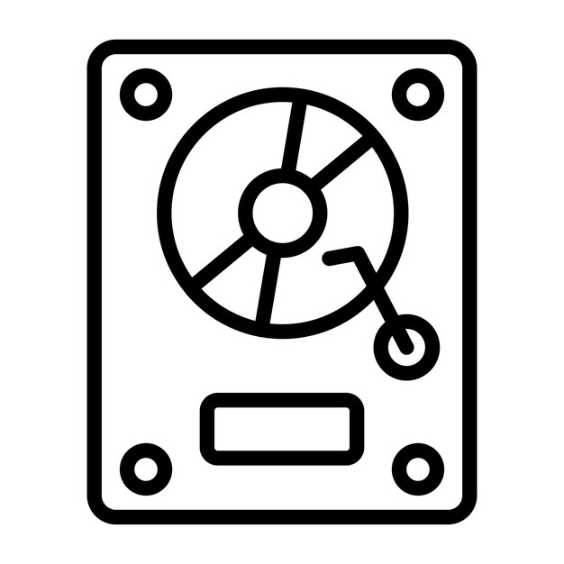Un diseño vectorial de icono de grabadora de vinilo retro de la mesa giratoria