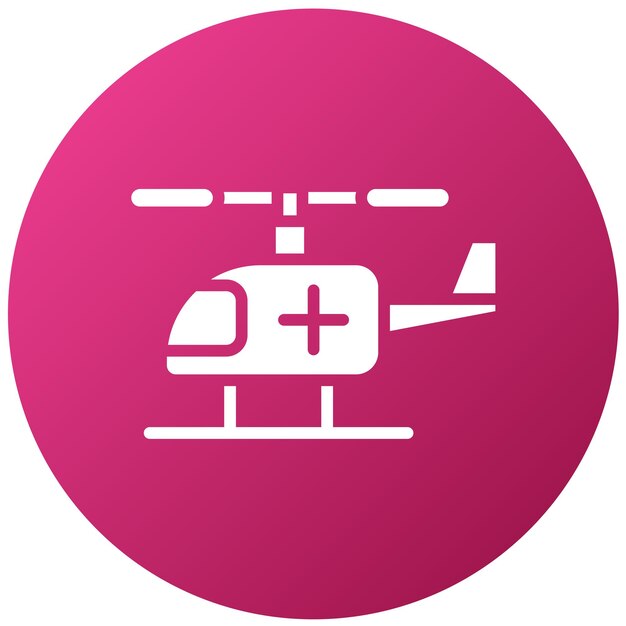 Diseño vectorial de icono de helicóptero de ambulancia