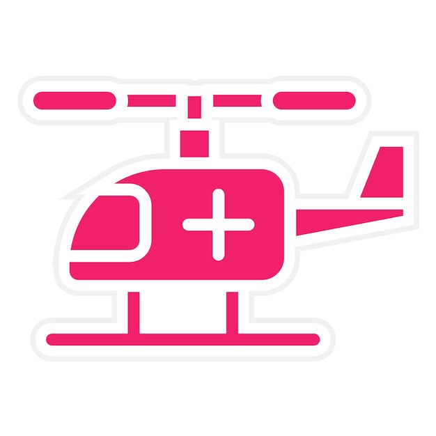 Diseño vectorial de icono de helicóptero de ambulancia