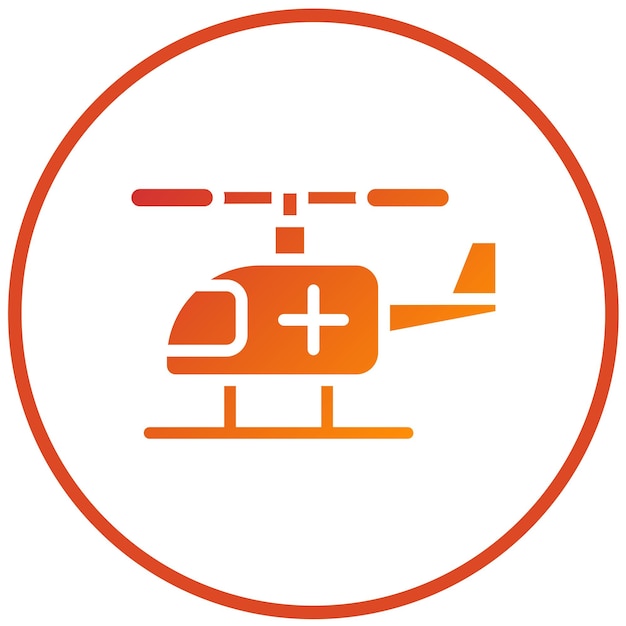 Diseño vectorial de icono de helicóptero de ambulancia