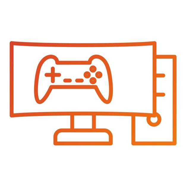 Diseño vectorial de icono de juego para PC