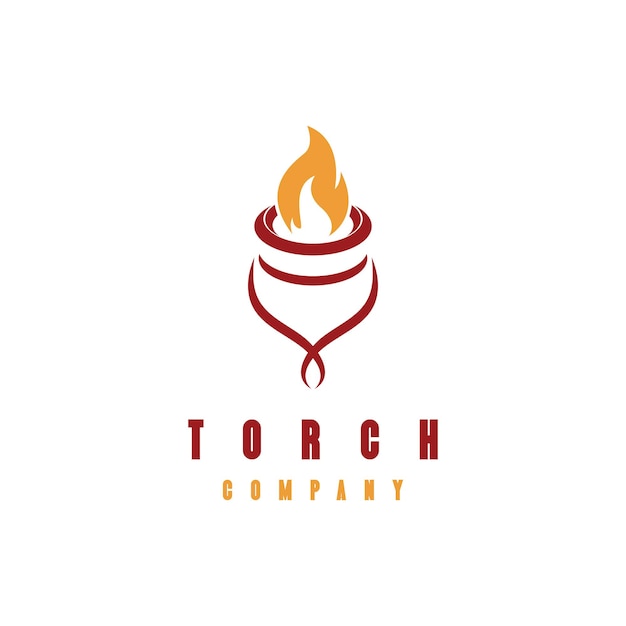 El diseño vectorial del icono del logotipo de la antorcha