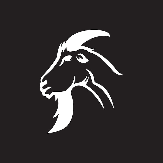 Diseño vectorial del icono del logotipo de la cabra Diseño ilustrador del logotipo del círculo de cabra