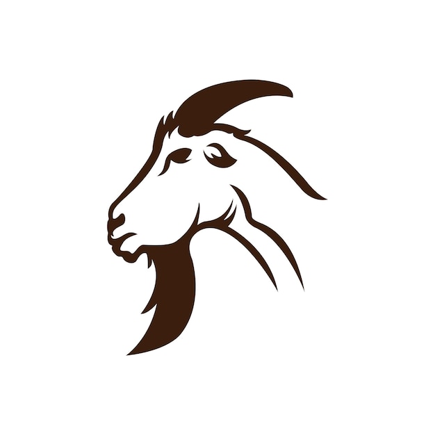 Diseño vectorial del icono del logotipo de la cabra Diseño ilustrador del logotipo del círculo de cabra