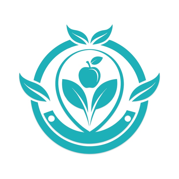 Diseño vectorial del icono del logotipo de la hoja azul saludable