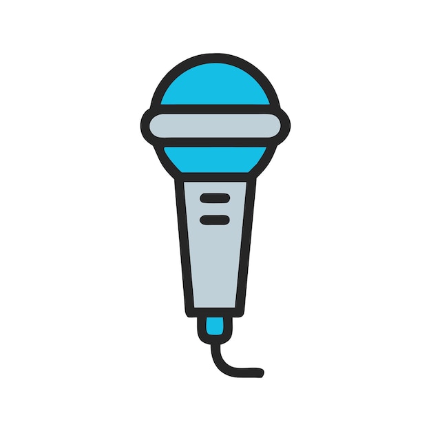 Diseño vectorial del icono del micrófono aislado sobre un fondo blanco