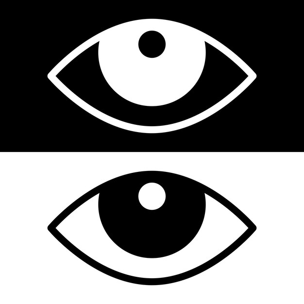 Diseño vectorial del icono del ojo Diseño de la ilustración