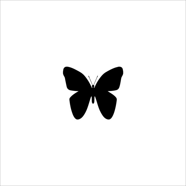 Diseño vectorial de icono plano de mariposa sobre fondo blanco aislado.