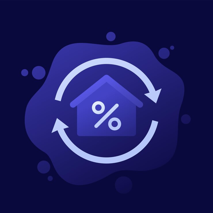 Vector diseño vectorial del icono de refinanciación hipotecaria