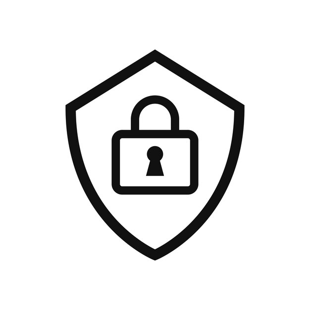 diseño vectorial de icono de seguridad de red con bloqueo y escudo
