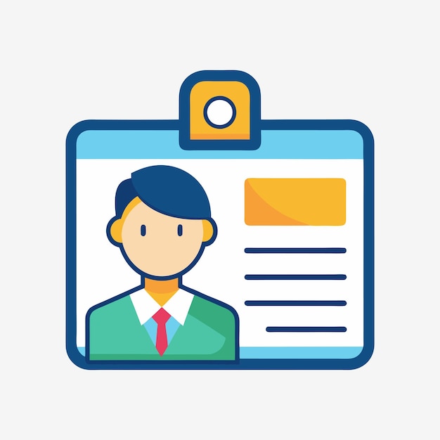 Diseño vectorial del icono de la tarjeta de identificación del estudiante Ilustración de fondo blanco