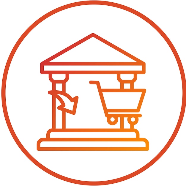 Diseño vectorial del icono de transferencia del banco del carrito