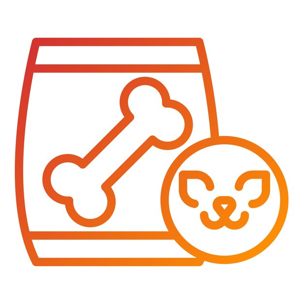 Diseño vectorial de los iconos de alimentos para mascotas