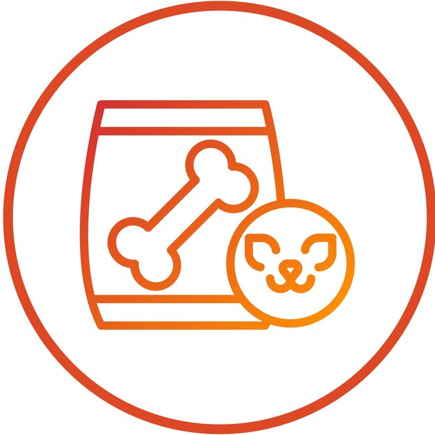Diseño vectorial de los iconos de alimentos para mascotas