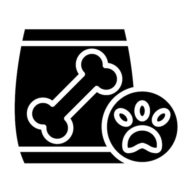 Diseño vectorial de los iconos de alimentos para mascotas