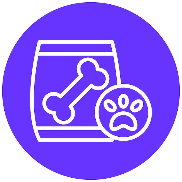 Diseño vectorial de los iconos de alimentos para mascotas