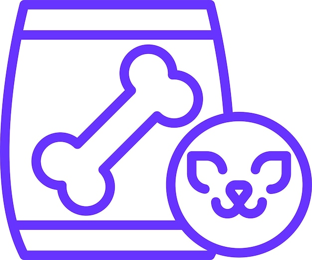 Diseño vectorial de los iconos de alimentos para mascotas