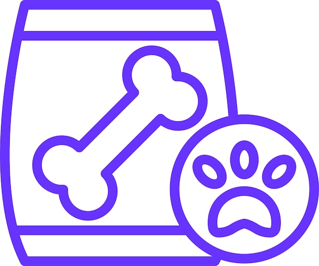 Diseño vectorial de los iconos de alimentos para mascotas