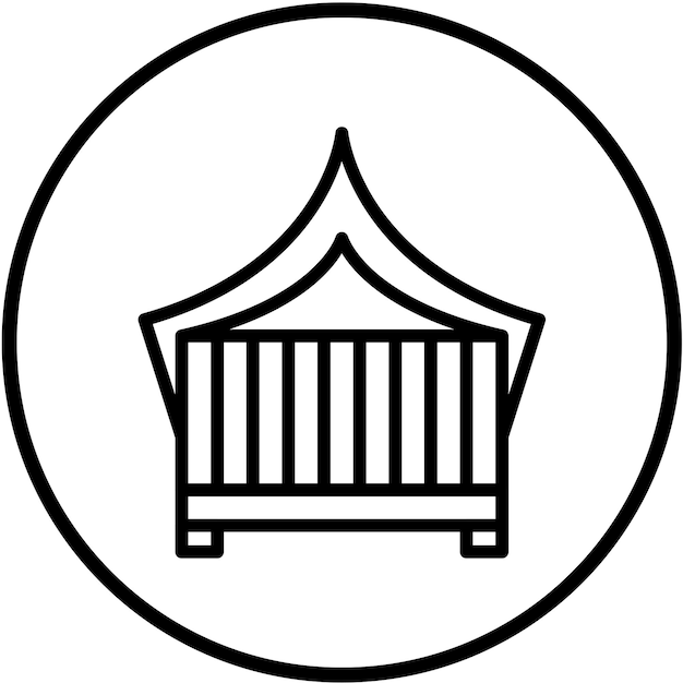 Diseño vectorial de los iconos de las camas del dosel