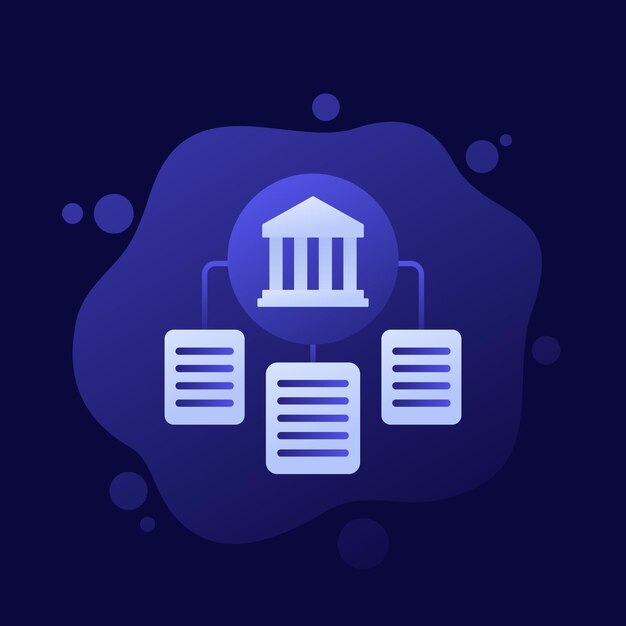 Diseño vectorial de iconos de documentos bancarios