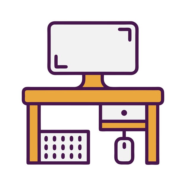 diseño vectorial de íconos de escritorio de computadora en fondo blanco