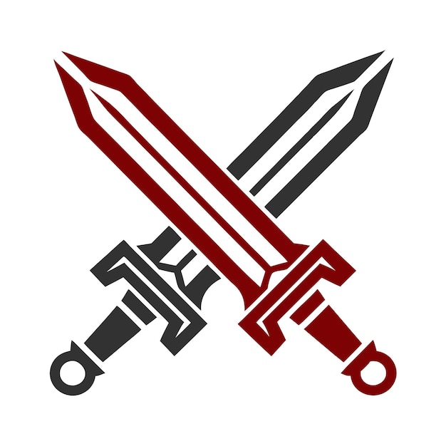 Diseño vectorial de íconos de espadas cruzadas