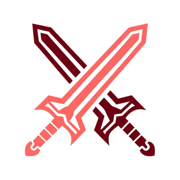 Diseño vectorial de íconos de espadas cruzadas