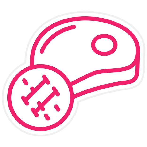 Diseño vectorial de los iconos del filete de cerdo