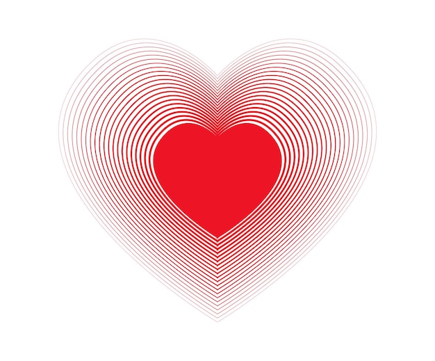 Diseño vectorial de iconos en forma de corazón para el amor Día de San Valentín