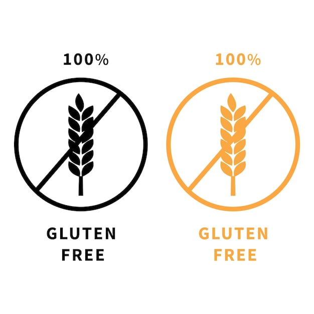 Diseño vectorial de iconos sin gluten
