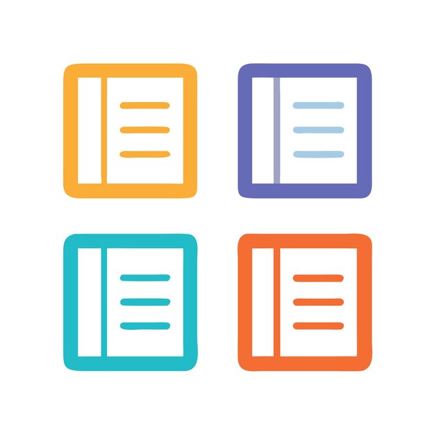 Diseño vectorial de íconos de libros