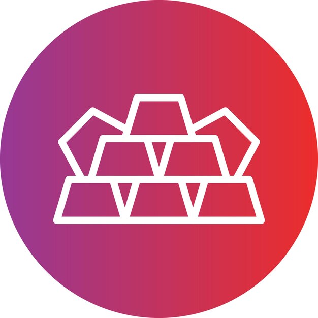 Diseño vectorial de los íconos de los lingotes de oro