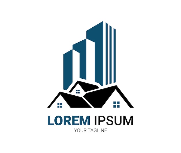 Diseño vectorial de iconos de logotipos inmobiliarios