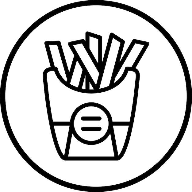 Diseño vectorial de los iconos de las papas fritas