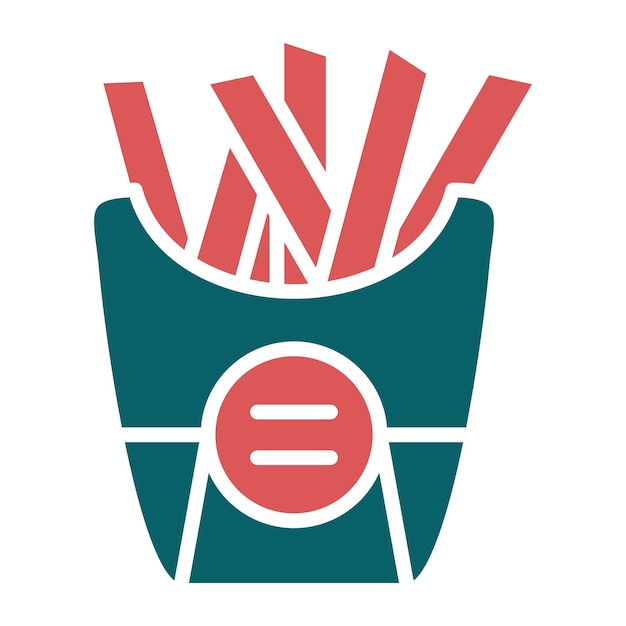 Diseño vectorial de los iconos de las papas fritas