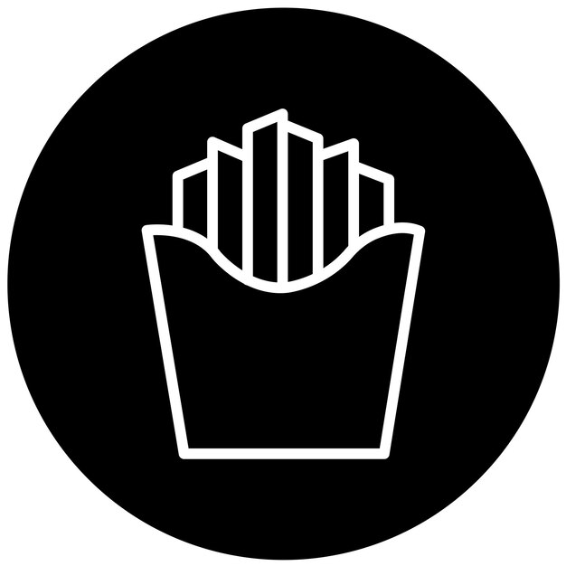 Diseño vectorial de los iconos de las papas fritas