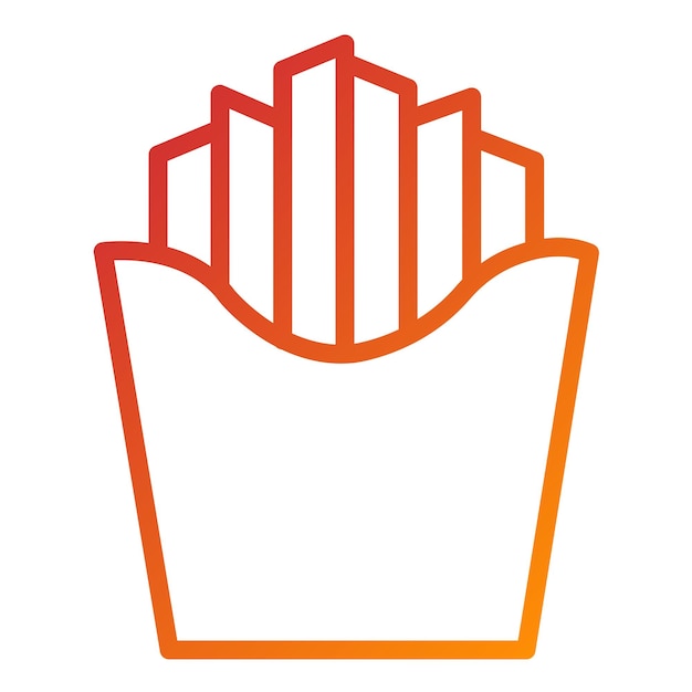 Diseño vectorial de los iconos de las papas fritas