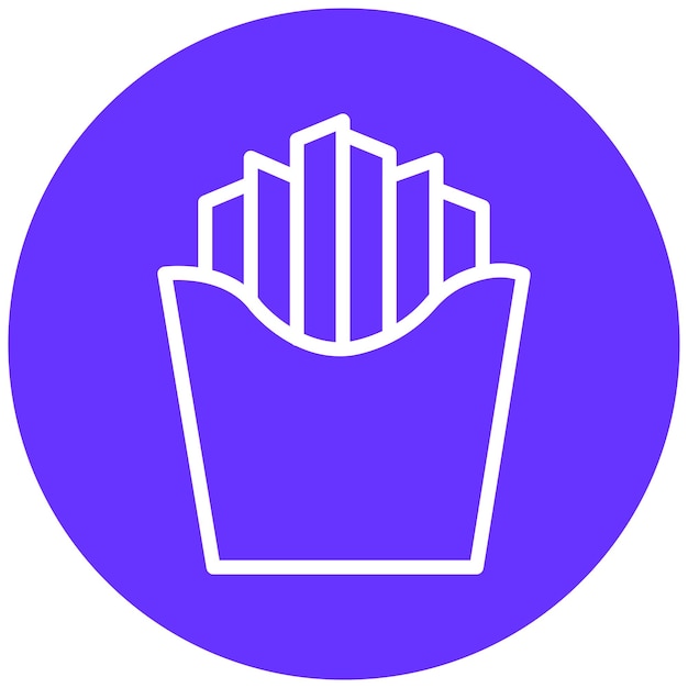 Diseño vectorial de los iconos de las papas fritas