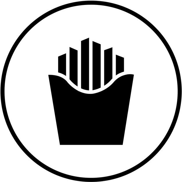 Diseño vectorial de los iconos de las papas fritas