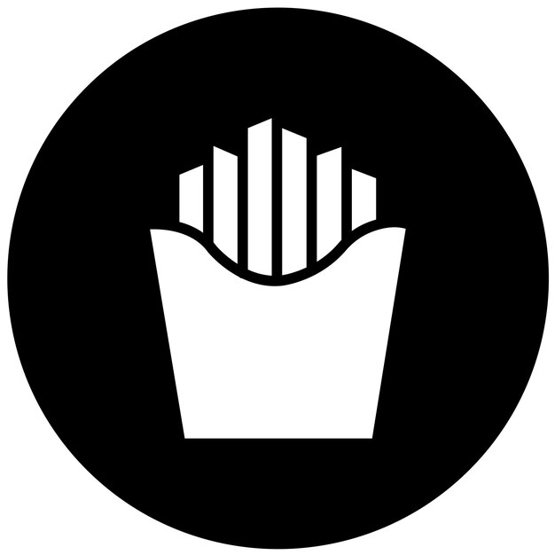 Diseño vectorial de los iconos de las papas fritas