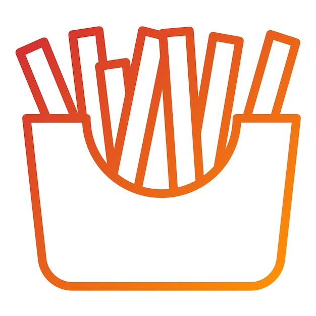 Diseño vectorial de los iconos de las papas fritas
