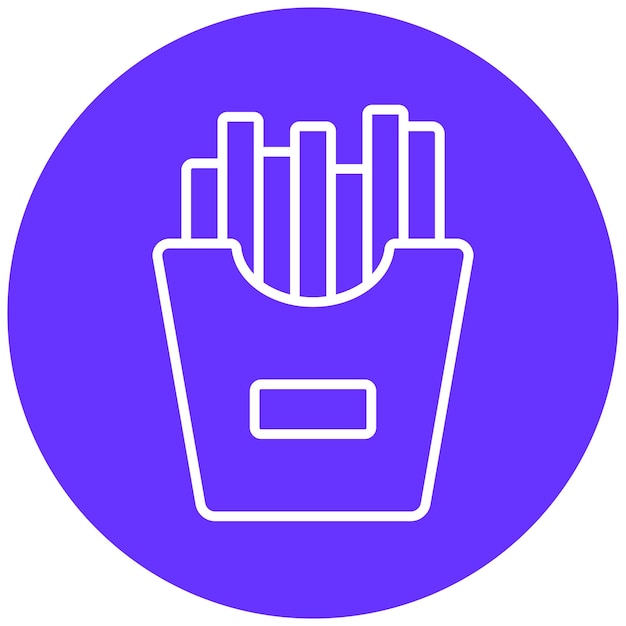 Diseño vectorial de los iconos de las papas fritas