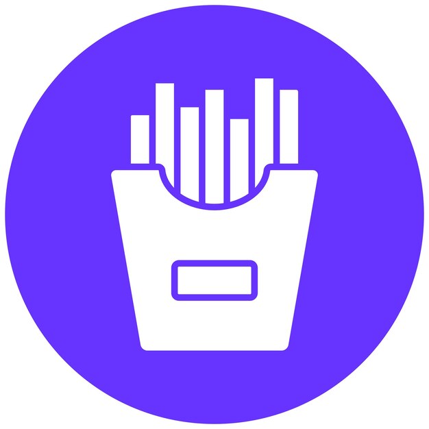 Diseño vectorial de los iconos de las papas fritas