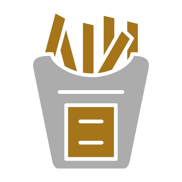 Diseño vectorial de los iconos de las papas fritas