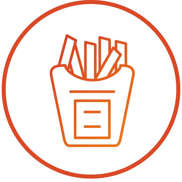 Diseño vectorial de los iconos de las papas fritas