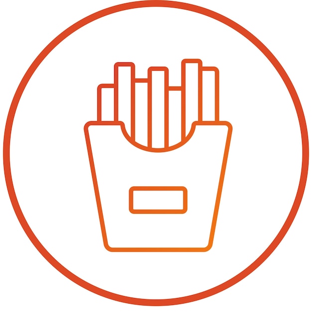 Diseño vectorial de los iconos de las papas fritas