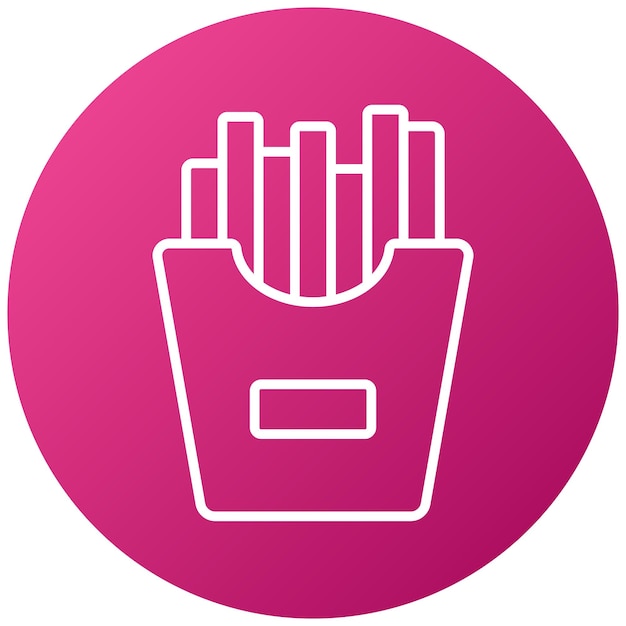 Diseño vectorial de los iconos de las papas fritas