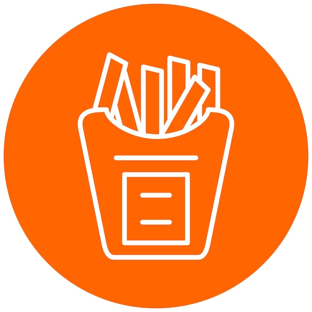 Diseño vectorial de los iconos de las papas fritas