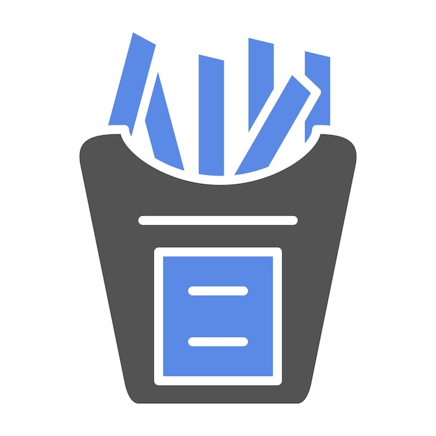 Diseño vectorial de los iconos de las papas fritas