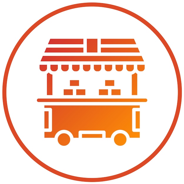 Diseño vectorial de los iconos de los puestos de alimentos